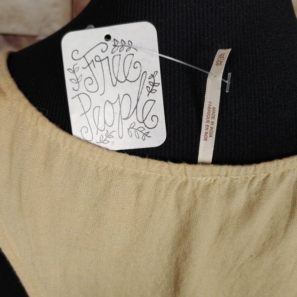 NEW Free People Tank Top Sz XS Viscose Cotton Linen Blend Natural